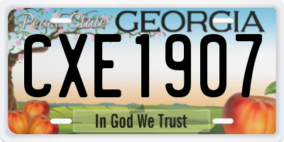 GA license plate CXE1907