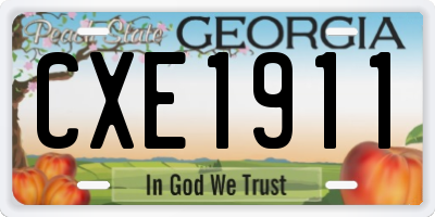 GA license plate CXE1911