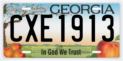 GA license plate CXE1913