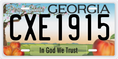GA license plate CXE1915