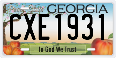 GA license plate CXE1931