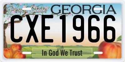 GA license plate CXE1966