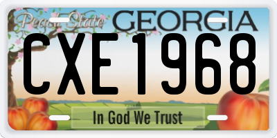 GA license plate CXE1968
