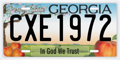 GA license plate CXE1972