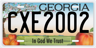 GA license plate CXE2002