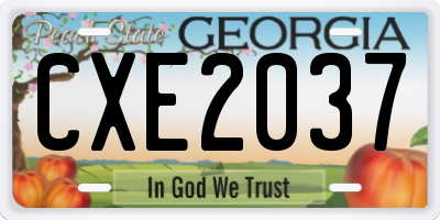 GA license plate CXE2037