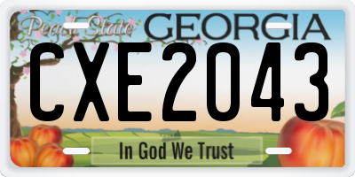 GA license plate CXE2043