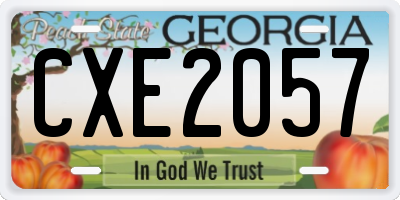 GA license plate CXE2057