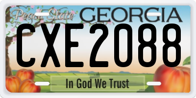 GA license plate CXE2088