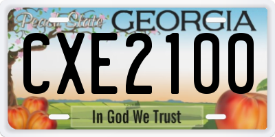 GA license plate CXE2100