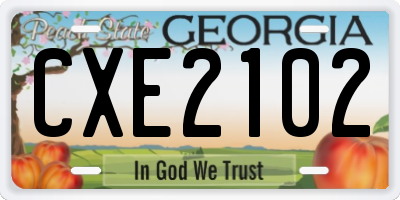 GA license plate CXE2102