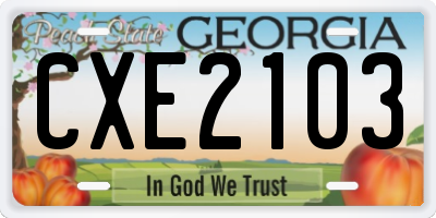 GA license plate CXE2103