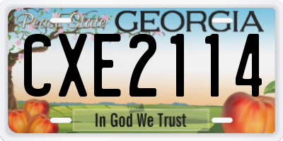 GA license plate CXE2114