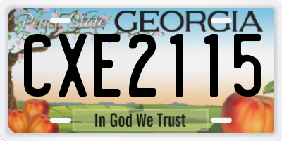 GA license plate CXE2115