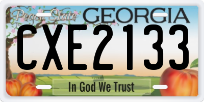 GA license plate CXE2133