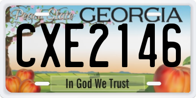 GA license plate CXE2146