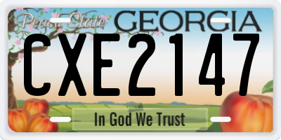GA license plate CXE2147