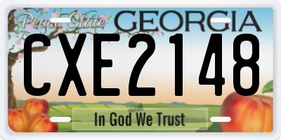 GA license plate CXE2148