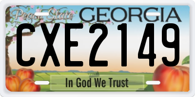 GA license plate CXE2149