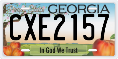 GA license plate CXE2157