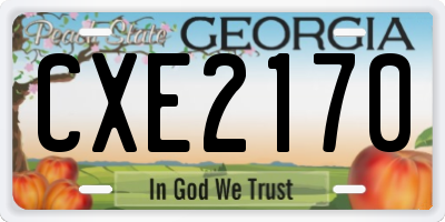 GA license plate CXE2170