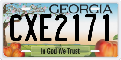 GA license plate CXE2171