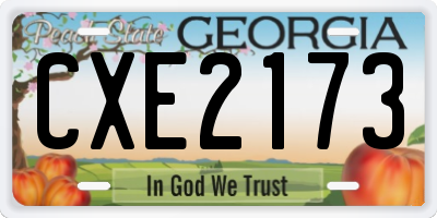 GA license plate CXE2173