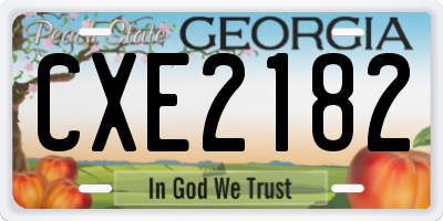 GA license plate CXE2182