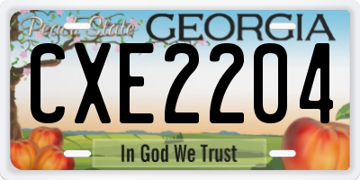 GA license plate CXE2204