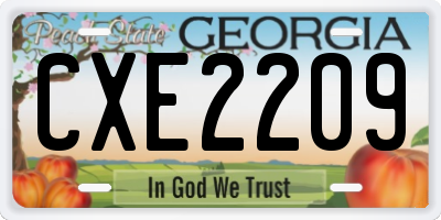 GA license plate CXE2209