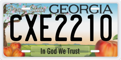 GA license plate CXE2210