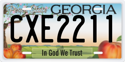 GA license plate CXE2211