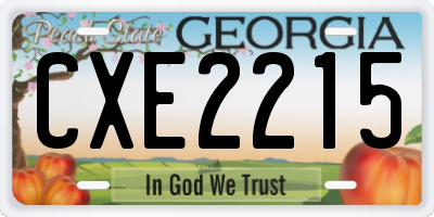 GA license plate CXE2215