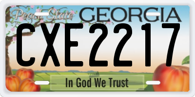 GA license plate CXE2217