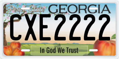 GA license plate CXE2222