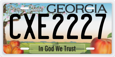GA license plate CXE2227