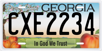 GA license plate CXE2234