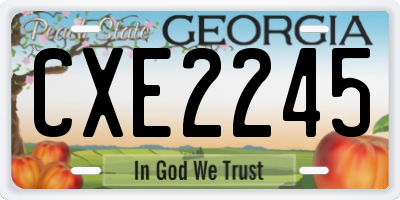 GA license plate CXE2245