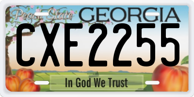 GA license plate CXE2255