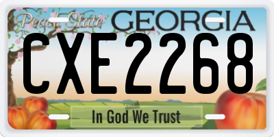 GA license plate CXE2268