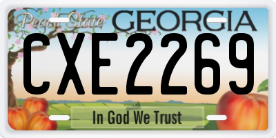 GA license plate CXE2269