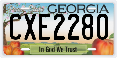 GA license plate CXE2280