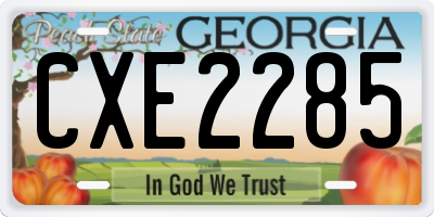 GA license plate CXE2285