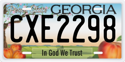 GA license plate CXE2298