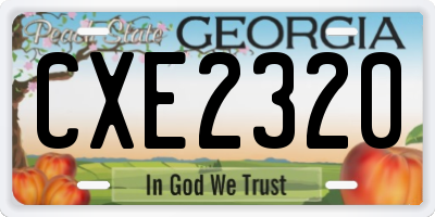 GA license plate CXE2320