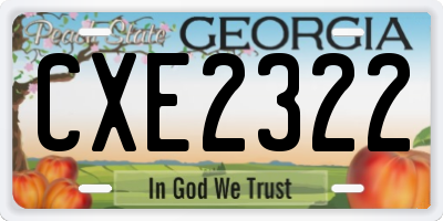 GA license plate CXE2322