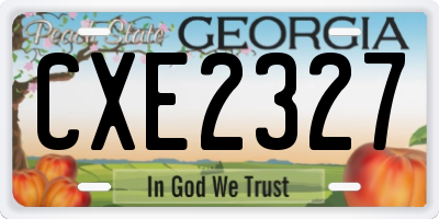 GA license plate CXE2327
