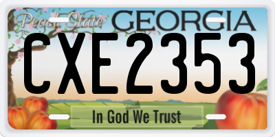 GA license plate CXE2353