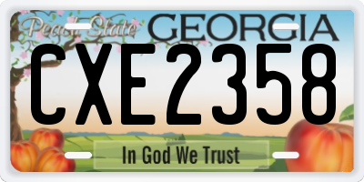 GA license plate CXE2358