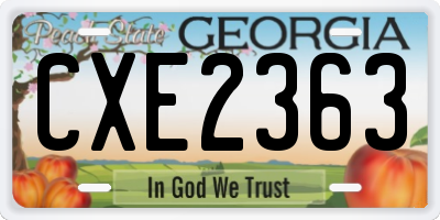 GA license plate CXE2363